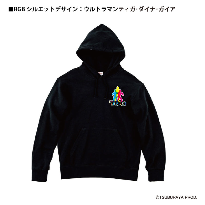 ウルトラマン パーカー ティガ･ダイナ･ガイア（白） RGBシルエット rgb ホワイト ブラック 杢グレー ULTRAMAN
