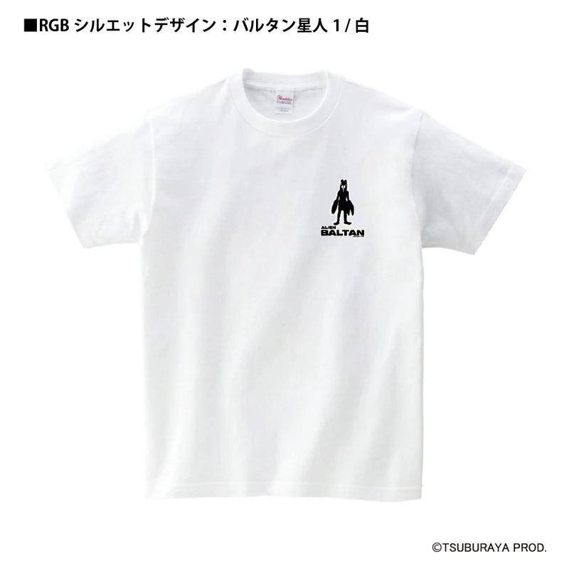 ウルトラマン Tシャツ バルタン星人1（白） RGBシルエット rgb ワンポイントデザイン ホワイト ブラック ULTRAMAN