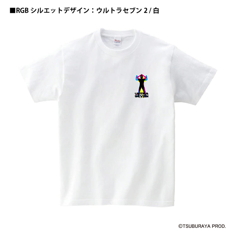 ウルトラマン Tシャツ ウルトラセブン2（白） RGBシルエット rgb ワンポイントデザイン ホワイト ブラック ULTRAMAN