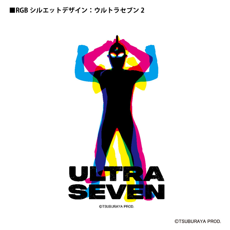 ウルトラマン Tシャツ ウルトラセブン2（白） RGBシルエット rgb ワンポイントデザイン ホワイト ブラック ULTRAMAN