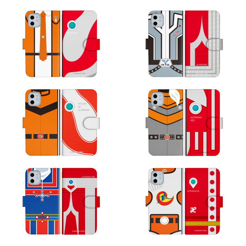 ULTRAMAN スマホケース ウルトラマン セブン エース  ジャック タロウ レオ スーツデザイン 手帳型 全機種対応 [uld50133171]
