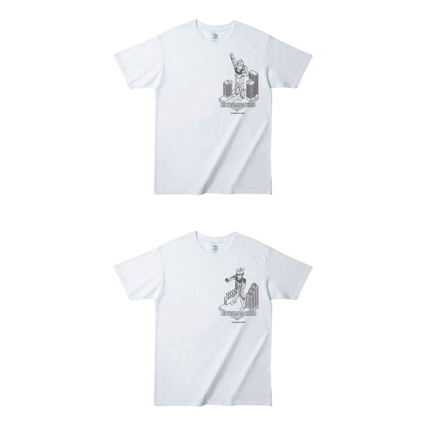ULTRAMAN Tシャツ ウルトラマンティガ ウルトラマンゼロ ブロック ホワイトTシャツ メンズ S ～ XXL [ult40023110]