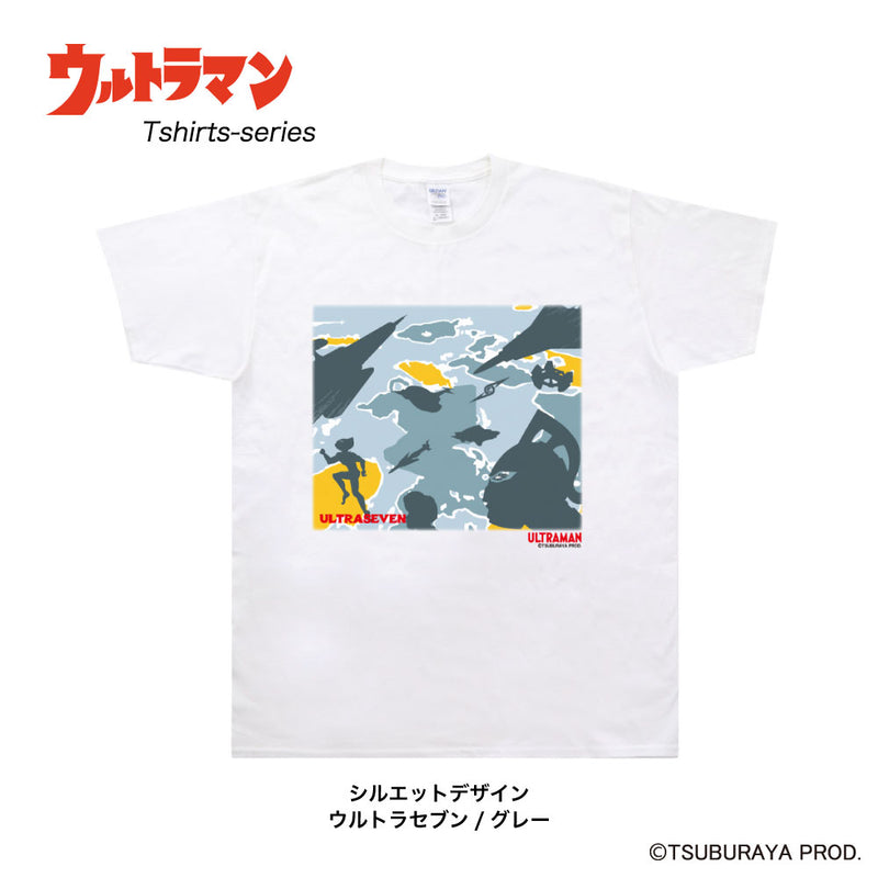 ULTRAMAN Tシャツ ウルトラセブン TDF シルエット カラー ホワイトTシャツ メンズ S ～ XXL [ult50203110]