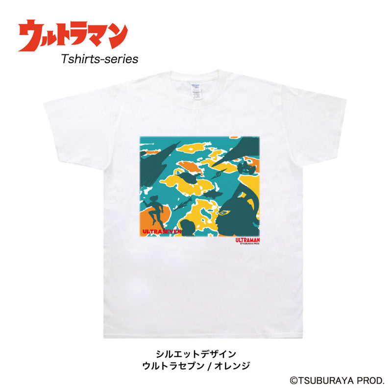 ULTRAMAN Tシャツ ウルトラセブン TDF シルエット カラー ホワイトTシャツ  S ～ XXL [ult50203110]