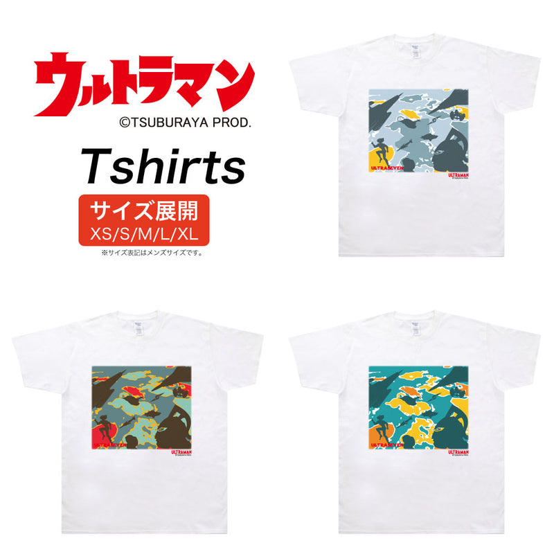 ULTRAMAN Tシャツ ウルトラセブン TDF シルエット カラー ホワイトTシャツ メンズ S ～ XXL [ult50203110]