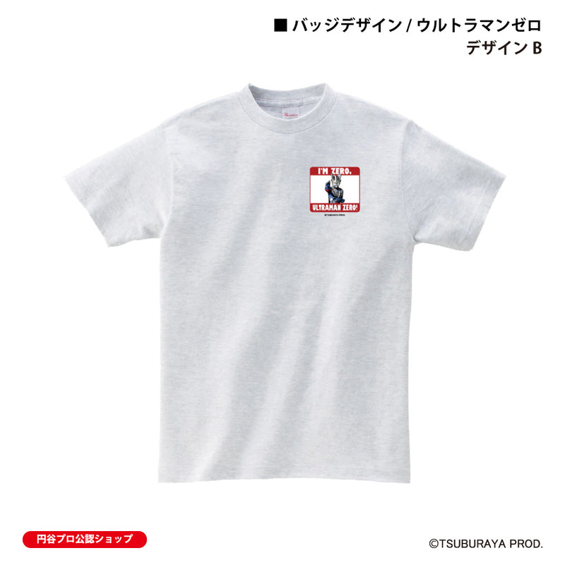 ウルトラマン Tシャツ ウルトラマンゼロ badge アッシュ ULTRAMAN メンズ S ～ XXL 杢 グレー [ulta61043120]