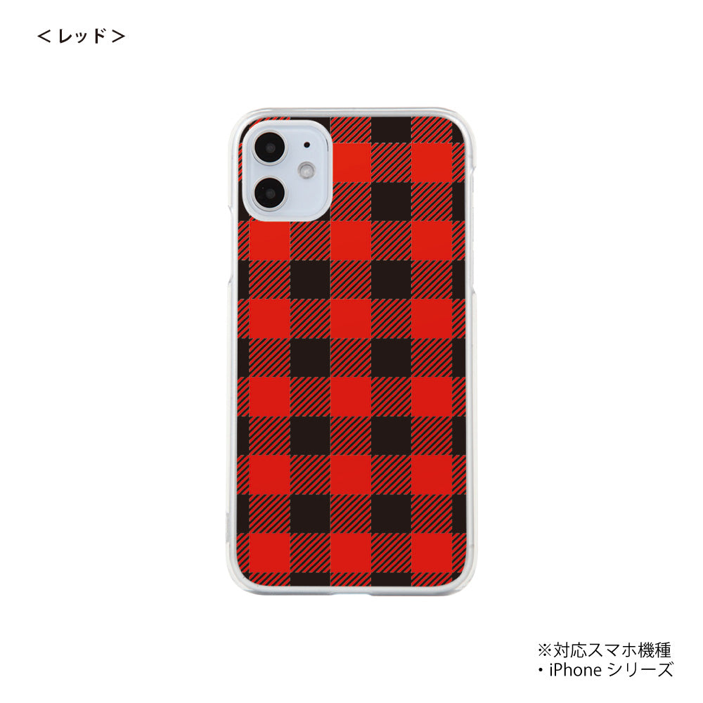 iPhone スマホケース チェック ブラウン ハードケース クリア westart