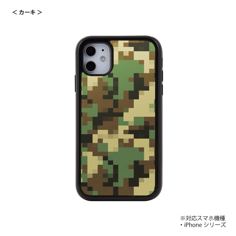 iPhone スマホケース デジカモ カーキ パネルケース 耐衝撃 iPhone スマホケース デジカモ カーキ パネルケース 耐衝撃